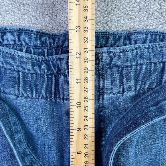 J. Crew Jeans Women's 33 Tall Blue Crop Straight High Rise Denim Belted - Picture 8 of 11